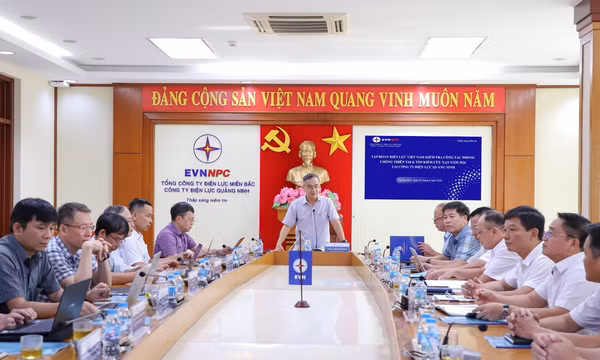 Ông Đinh Thế Phúc - Thành viên Hội đồng thành viên EVN phát biểu chỉ đạo tại buổi làm việc