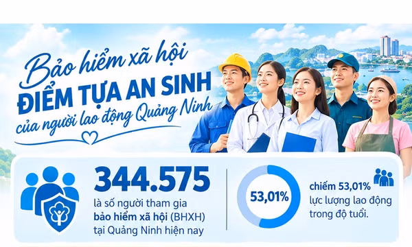 344.575 - là số người tham gia bảo hiểm xã hội tại Quảng Ninh hiện nay