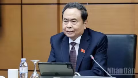 Chủ tịch Quốc hội Trần Thanh Mẫn phát biểu tại tổ. (Ảnh: DUY LINH)