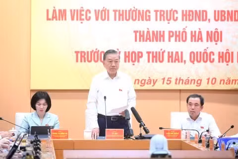 Tổng Bí thư, Chủ tịch nước Tô Lâm phát biểu tại cuộc làm việc. (Ảnh: ĐĂNG KHOA)