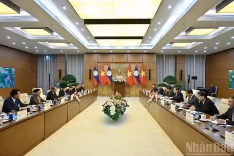 Quang cảnh cuộc tiếp tại Nhà Quốc hội.