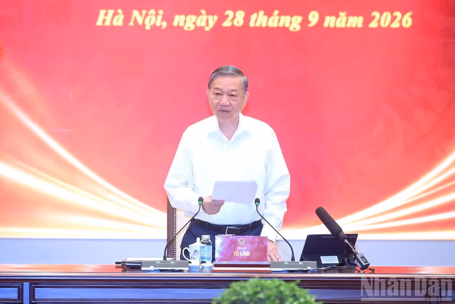 Tổng Bí thư, Chủ tịch nước Tô Lâm phát biểu tại Phiên họp tháng 9 năm 2026 của Thường trực Ban Chỉ đạo Trung ương về hoàn thiện thể chế và thực thi pháp luật. (Ảnh: ĐĂNG KHOA)