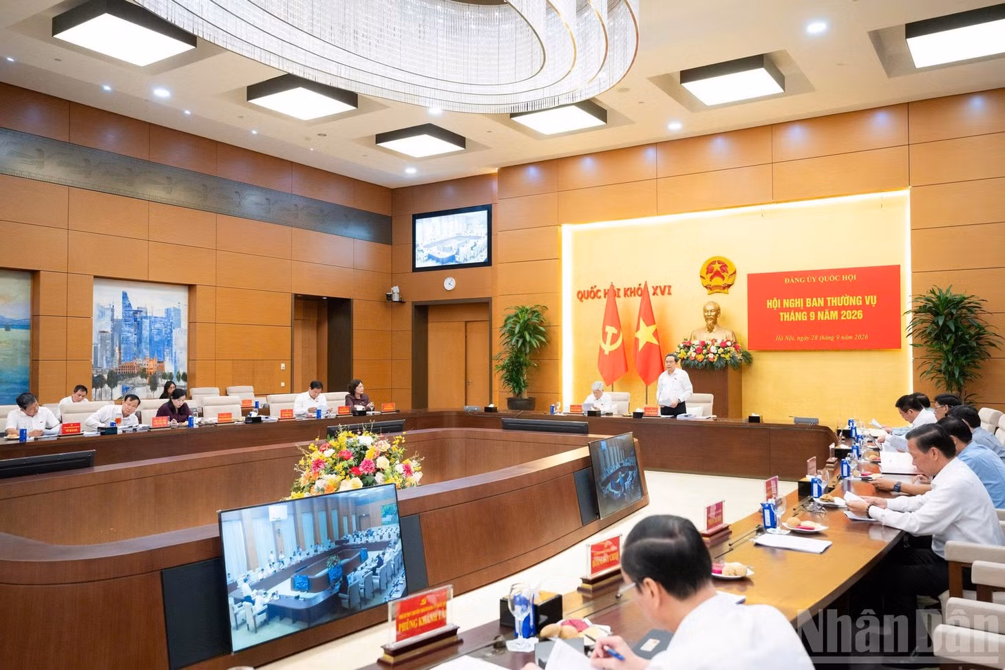 Quang cảnh hội nghị Ban Thường vụ Đảng ủy Quốc hội tháng 9 năm 2026. (Ảnh: DUY LINH)