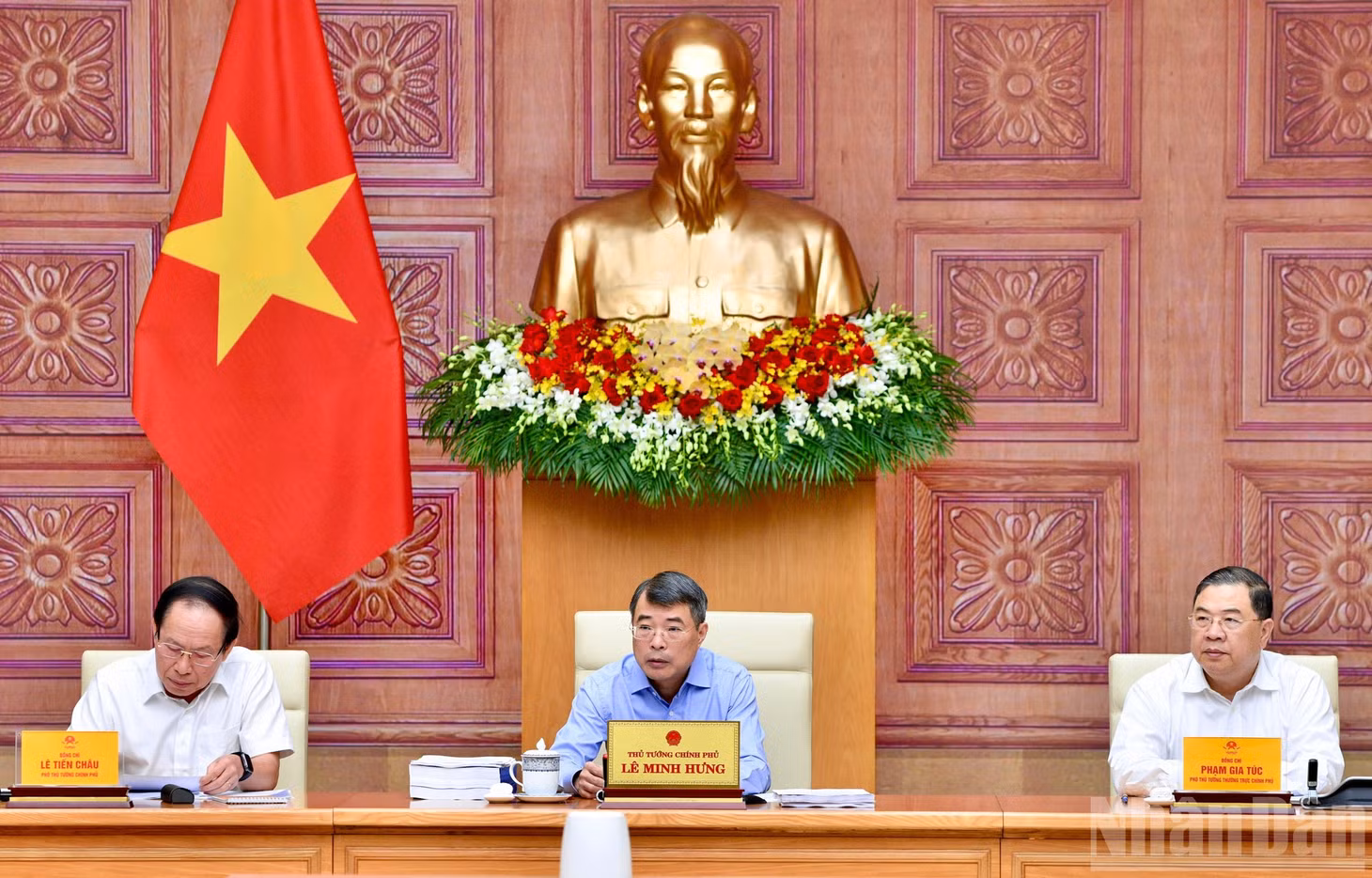Thủ tướng Chính phủ Lê Minh Hưng chủ trì cuộc họp. (Ảnh: THANH GIANG)