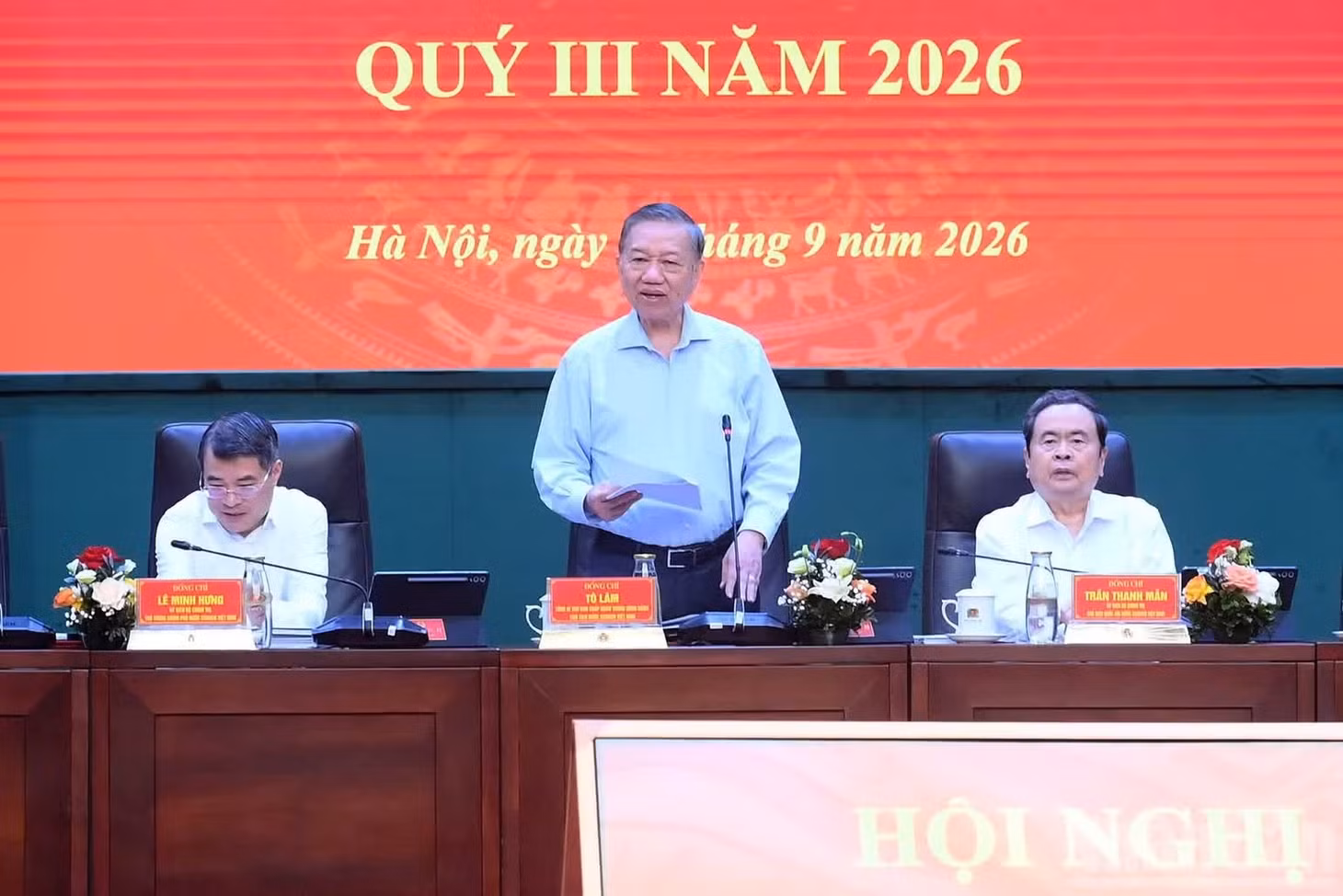 Tổng Bí thư, Chủ tịch nước Tô Lâm phát biểu chỉ đạo Hội nghị Đảng ủy Công an Trung ương quý III năm 2026. (Ảnh: ĐĂNG KHOA)