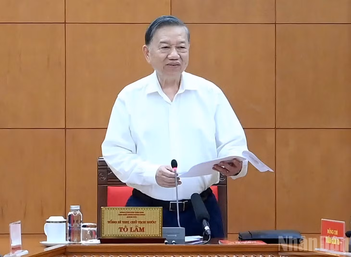 Tổng Bí thư, Chủ tịch nước Tô Lâm phát biểu chỉ đạo tại cuộc làm việc với Ban Tuyên giáo Trung ương. (Ảnh: ĐĂNG KHOA)