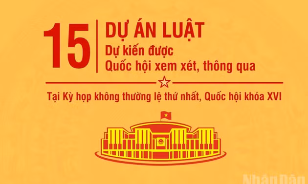 15 dự án luật dự kiến được xem xét, thông qua tại Kỳ họp không thường lệ thứ nhất, Quốc hội khóa XVI