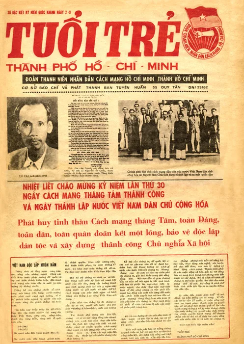 Báo Tuổi trẻ ra số đầu ngày 2/9/1975. Ảnh tư liệu