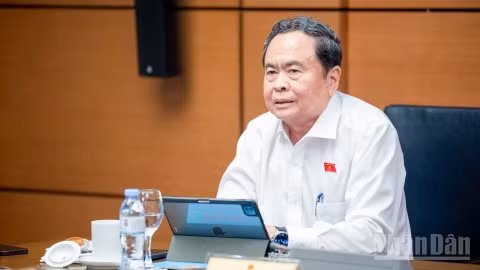 Chủ tịch Quốc hội Trần Thanh Mẫn phát biểu ý kiến tại tổ. (Ảnh; DUY LINH)