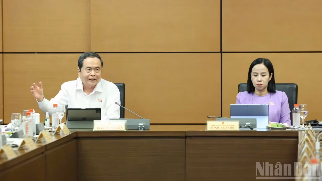 Chủ tịch Quốc hội Trần Thanh Mẫn phát biểu tại Tổ. (Ảnh: DUY LINH)
