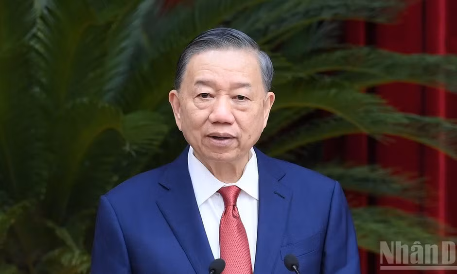 Tổng Bí thư, Chủ tịch nước Tô Lâm phát biểu bế mạc Hội nghị. (Ảnh: ĐĂNG KHOA)