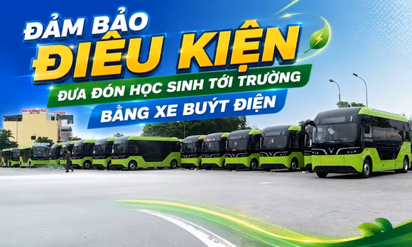 Đảm bảo điều kiện đưa đón học sinh tới trường bằng xe buýt điện