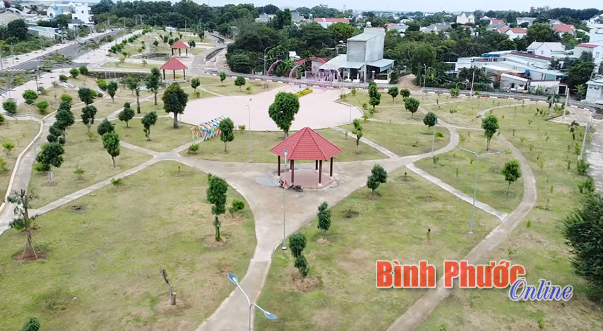 Một góc khu đô thị xanh thành phố Đồng Xoài.
