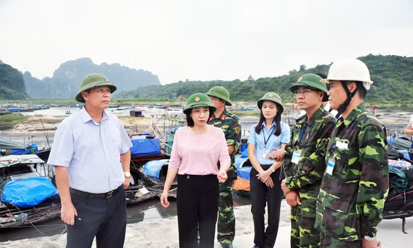 Phó Chủ tịch UBND tỉnh Vũ Thị Thu Thủy kiểm tra công tác phòng, chống bão số 7 tại TP Hạ Long