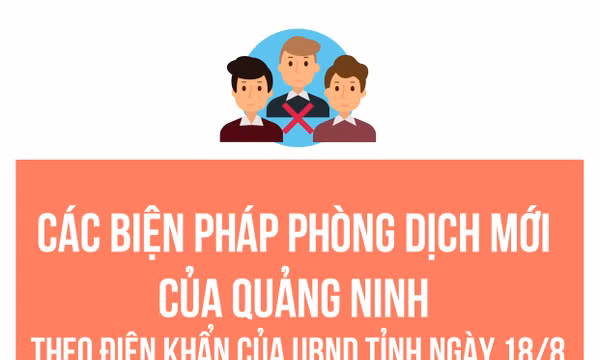 Các biện pháp phòng dịch mới của Quảng Ninh theo Điện khẩn của UBND tỉnh ngày 18/8