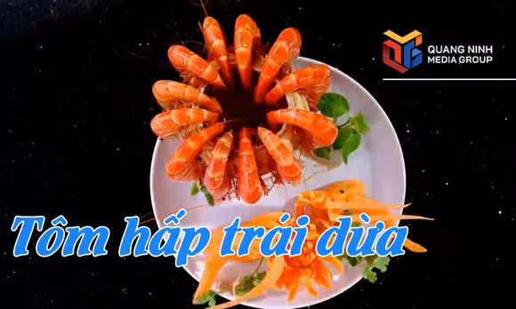 Tôm hấp trái dừa