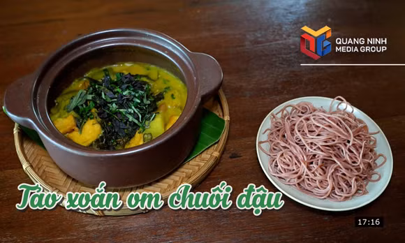 Tảo xoắn om chuối đậu