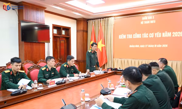 Bộ Tham mưu Quân khu 3 kiểm tra công tác cơ yếu tại Bộ CHQS thành phố Quảng Ninh