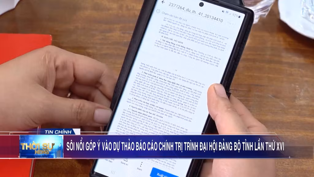 Sôi nổi góp ý vào dự thảo báo cáo chính trị trình Đại hội Đảng bộ tỉnh lần thứ XVI