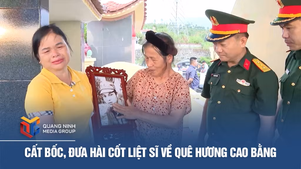 Cất bốc, đưa hài cốt liệt sĩ về quê hương Cao Bằng