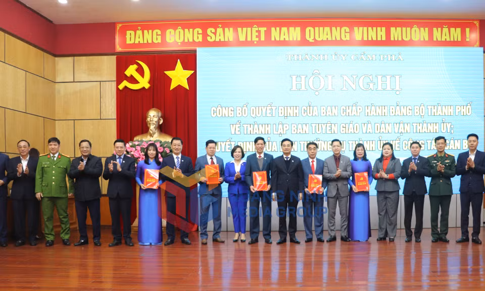 TP Cẩm Phả: Công bố quyết định thành lập Ban Tuyên giáo và Dân vận Thành uỷ, tháng 2-2025
