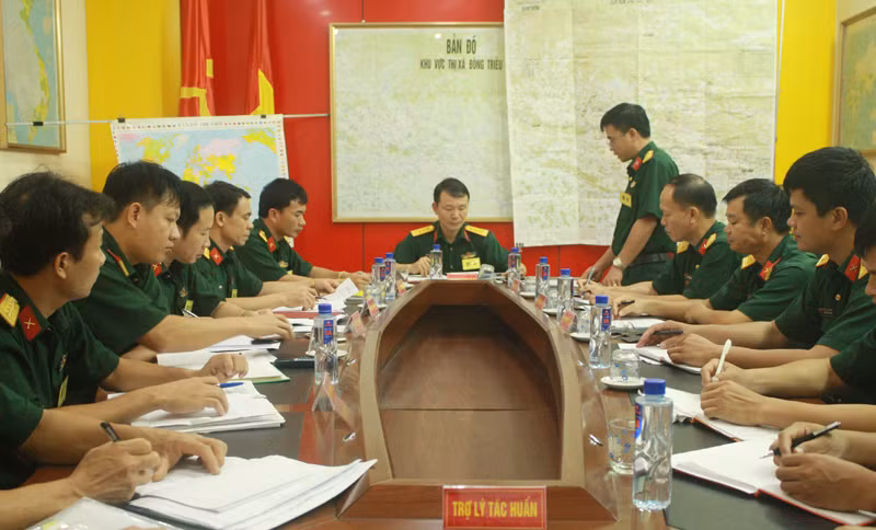 Ban CHQS TX Đông Triều tổchức thành công diễn tập “Chỉ huy cơ quan một bên một cấp trên bản đồ năm 2017”.