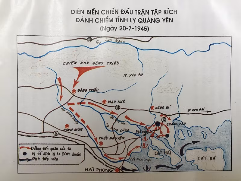 Sơ đồ diễn biến trận đánh chiếm Tỉnh lỵ Quảng Yên