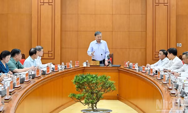 Tổng Bí thư, Chủ tịch nước Tô Lâm chủ trì cuộc họp Thường trực Ban Chỉ đạo Trung ương về phòng, chống tham nhũng, lãng phí, tiêu cực. (Ảnh: Thủy Nguyên) 