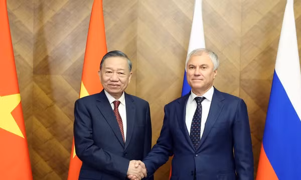 Tổng Bí thư, Chủ tịch nước Tô Lâm hội kiến Chủ tịch Duma Quốc gia Nga Vyacheslav Volodin