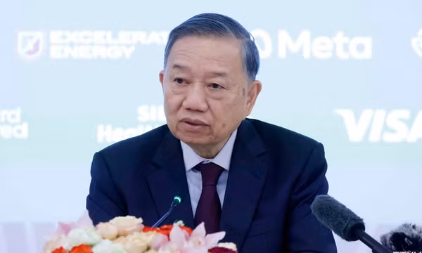Tổng Bí thư, Chủ tịch nước Tô Lâm phát biểu tại Tọa đàm bàn tròn cấp cao với lãnh đạo các doanh nghiệp lớn của Hoa Kỳ. (Ảnh: TTXVN)