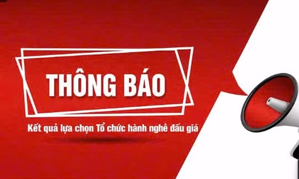 Thông báo kết quả lựa chọn tổ chức hành nghề đấu giá tài sản