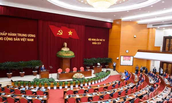 Phiên bế mạc Hội nghị lần thứ tư Ban Chấp hành Trung ương Đảng Cộng sản Việt Nam khóa XIV. (Ảnh: ĐĂNG KHOA)