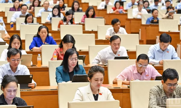 Quốc hội làm việc tại hội trường. (Ảnh: THỦY NGUYÊN)