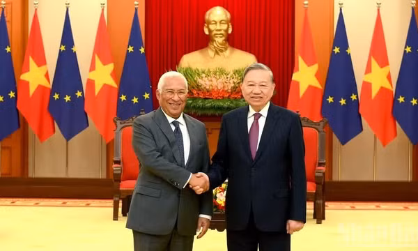 Chiều 29/1/2026, tại Trụ sở Trung ương Đảng, Tổng Bí thư Tô Lâm tiếp Chủ tịch Hội đồng châu Âu Antonio Costa. (Ảnh: ĐĂNG KHOA)