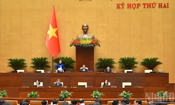 Quốc hội họp phiên toàn thể tại hội trường. (Ảnh: DUY LINH)