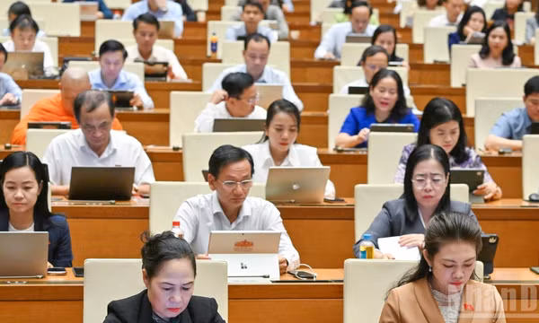 Quốc hội họp phiên toàn thể tại hội trường. (Ảnh: THỦY NGUYÊN)
