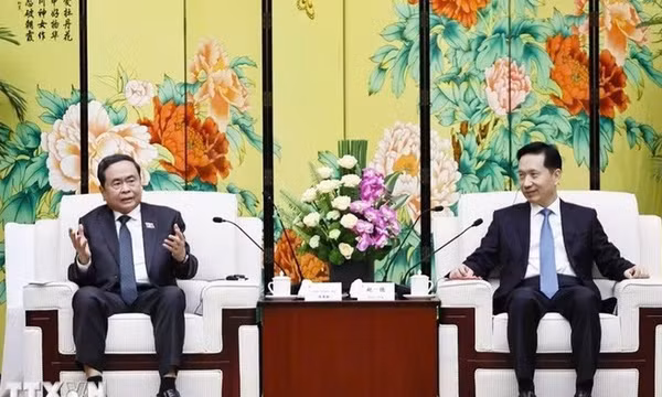 Chủ tịch Quốc hội Trần Thanh Mẫn tiếp Bí thư tỉnh ủy Thiểm Tây