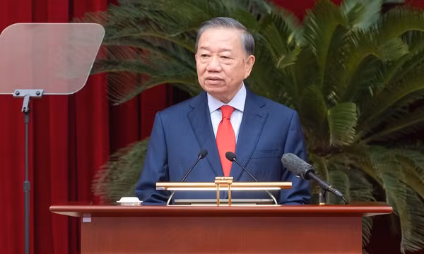 Tổng Bí thư, Chủ tịch nước Tô Lâm đã phát biểu khai mạc Hội nghị lần thứ Tư Ban Chấp hành Trung ương Đảng khóa XIV - Ảnh: chinhphu.vn/Nhật Bắc