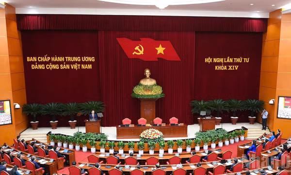 Quang cảnh Hội nghị lần thứ tư Ban Chấp hành Trung ương Đảng khóa XIV. (Ảnh: ĐĂNG KHOA)