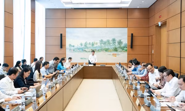 Các đại biểu Quốc hội thảo luận tại tổ. (Ảnh: DUY LINH) 