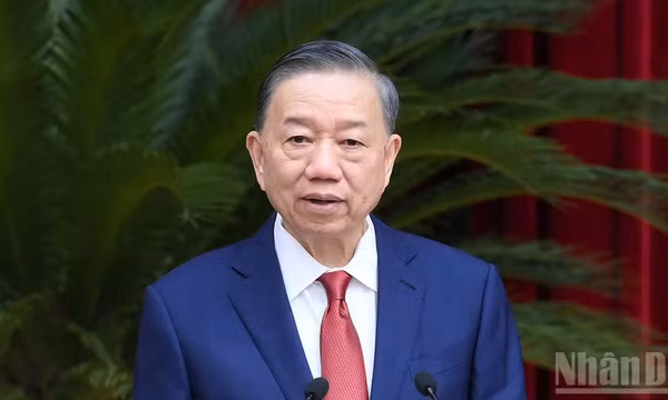 Tổng Bí thư, Chủ tịch nước Tô Lâm phát biểu bế mạc Hội nghị. (Ảnh: ĐĂNG KHOA)