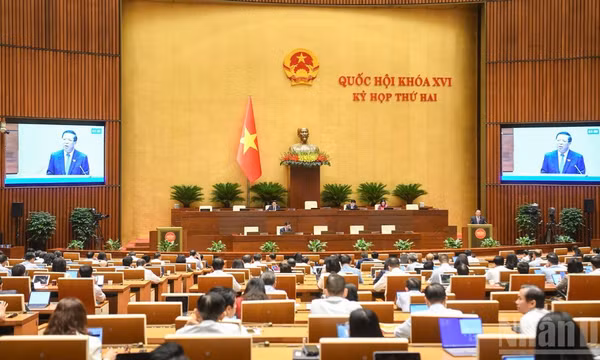 Sáng 30/10, Quốc hội thảo luận tại hội trường về dự án Luật Kinh doanh bất động sản (sửa đổi). (Ảnh: DUY LINH) 