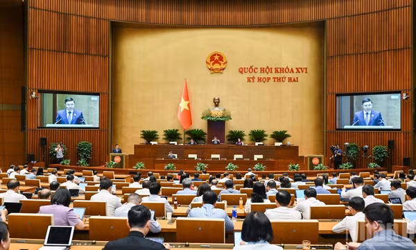 Quốc hội làm việc tại hội trường. (Ảnh: DUY LINH)