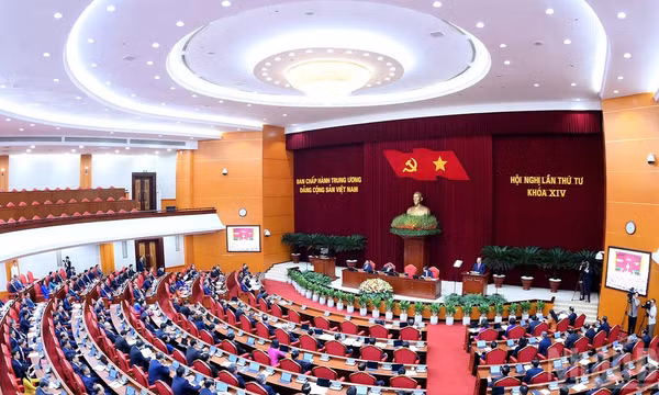 Hội nghị lần thứ tư Ban Chấp hành Trung ương Đảng Cộng sản Việt Nam khóa XIV. (Ảnh ĐĂNG KHOA)