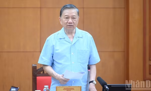 Tổng Bí thư, Chủ tịch nước Tô Lâm phát biểu chỉ đạo tại cuộc làm việc. (Ảnh: ĐĂNG KHOA) 