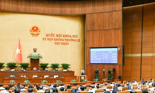 Quốc hội biểu quyết thông qua Luật sửa đổi, bổ sung một số điều của Luật Kiến trúc. (Ảnh: DUY LINH) 
