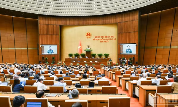 Quang cảnh phiên họp chiều 23/8. (Ảnh: DUY LINH)