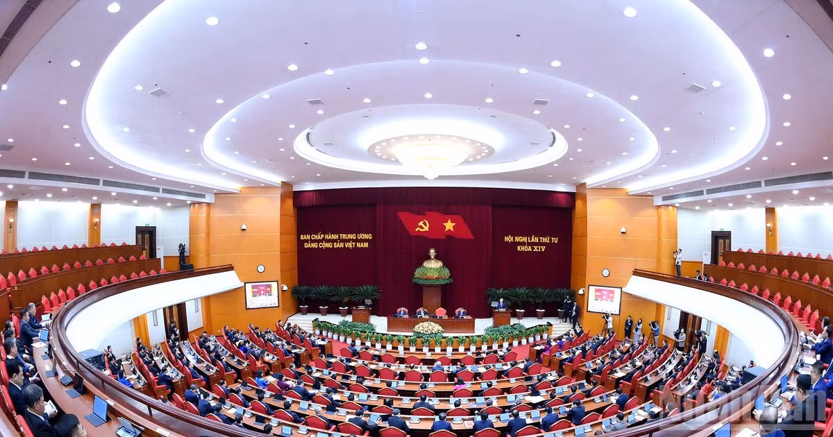 Hội nghị lần thứ tư Ban Chấp hành Trung ương Đảng khóa XIV. (Ảnh: ĐĂNG KHOA) 