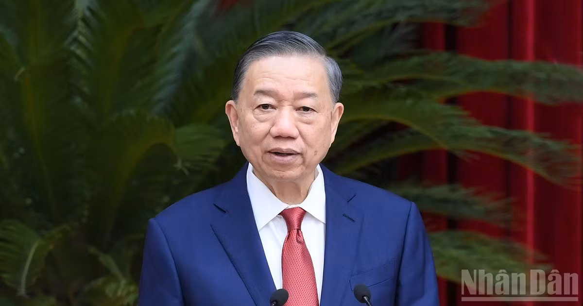 Tổng Bí thư, Chủ tịch nước Tô Lâm tại Hội nghị Trung ương lần thứ tư Ban Chấp hành Trung ương Đảng khóa XIV. (Ảnh: ĐĂNG KHOA) 