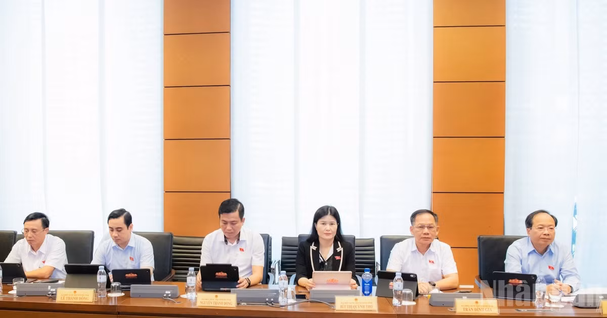Đại biểu Quốc hội thảo luận tại tổ. (Ảnh: DUY LINH) 